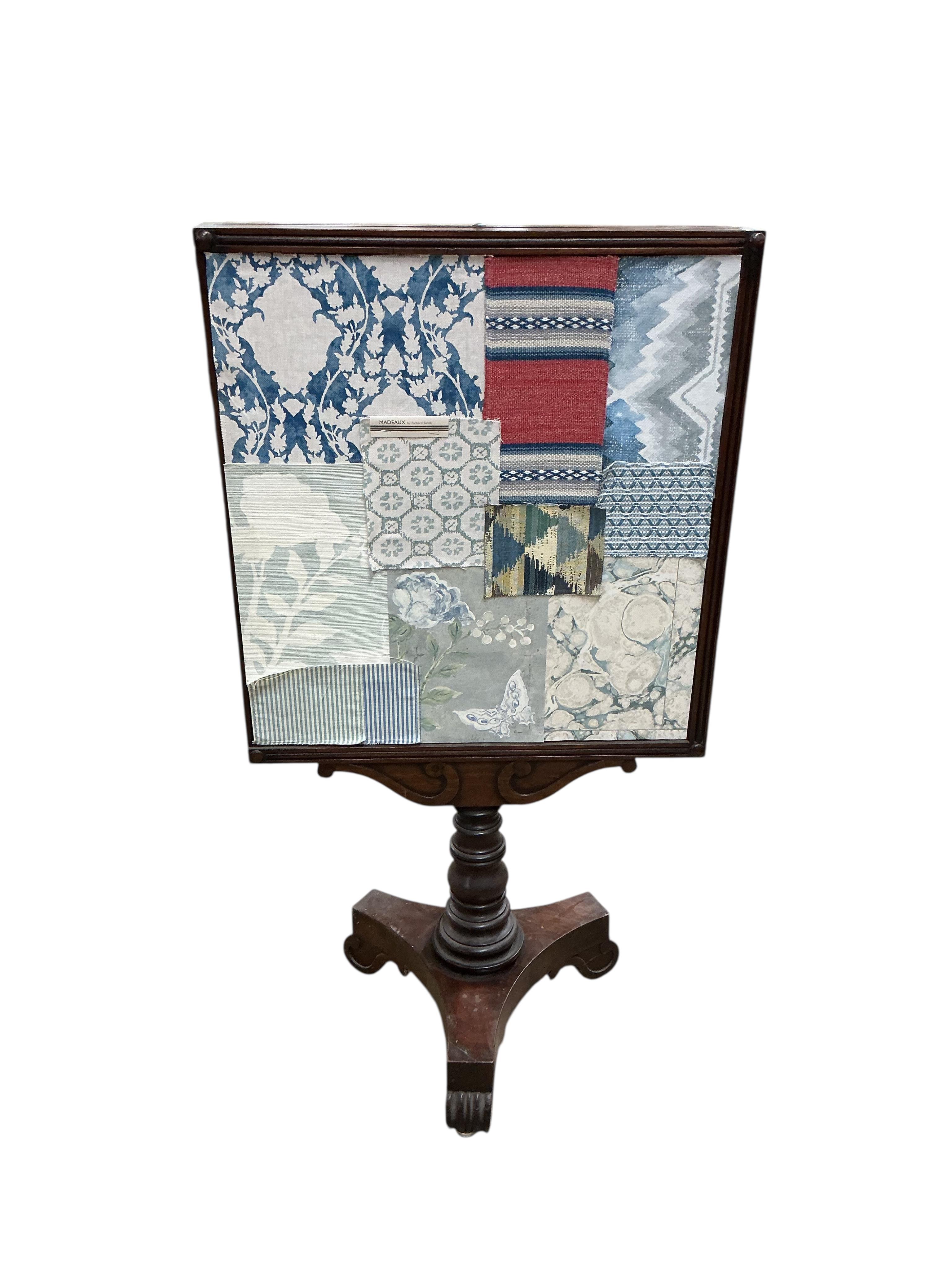 A Regency multi panel firescreen, width 61cm, height 112cm